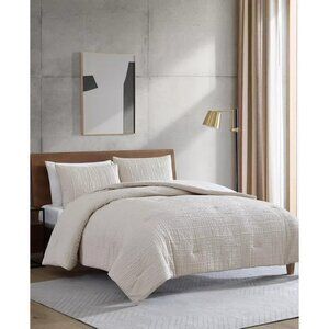 Kenneth Cole Serenity Wavy Lines Comforter Set Twin Beige $100